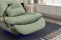 270 Swivel Glider Recliner Chair, Power Recliner Rocking Chair, Usb Port Charge For Nursery Chair With Atmosphere Lamp For Living Room Bedroom Apartment Green Faux Leather