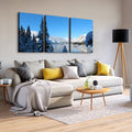 3 Panels Framed Winter Landscape Canvas Wall Art Decor,3 Pieces Mordern Canvas Decoration Painting For Office,Dining Room,Living Room, Bedroom Decor Ready To Hang Rectangle Framed Multicolor Oversized 41In Canvas Nature Scenes