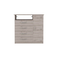 Peru 4 Drawer Dresser, Single Door Cabinet, One Open Shelf, Superior Top Light Gray Gray Bedroom Modern Particle Board Particle Board