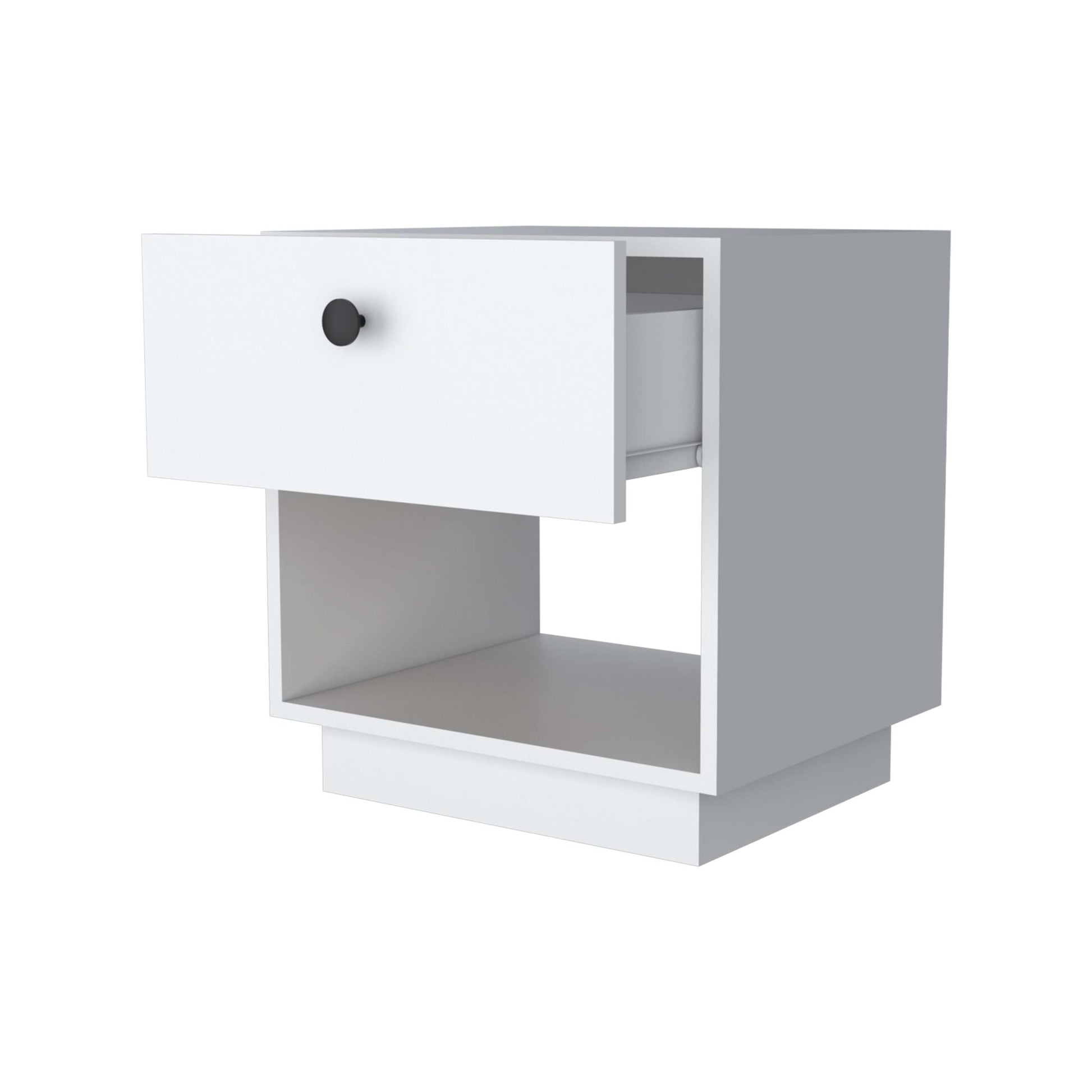 White 1 Drawer Nightstand White White 1 Drawer Bedroom Open Storage Storage White Wood