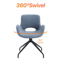 Ts Teddy Velvet Upholstered Chair With Metal Legs,Modern Accent Without Wheels, Home Office Chair Desk Chair Computer Task Chair With 360 Degree Rotating For Office Bedroom Living Room,Navy Blue Navy Blue Teddy
