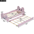 Cartoon Twin Size Platform Bed With Trundle, Pink Twin Pink Blue Mdf Lvl