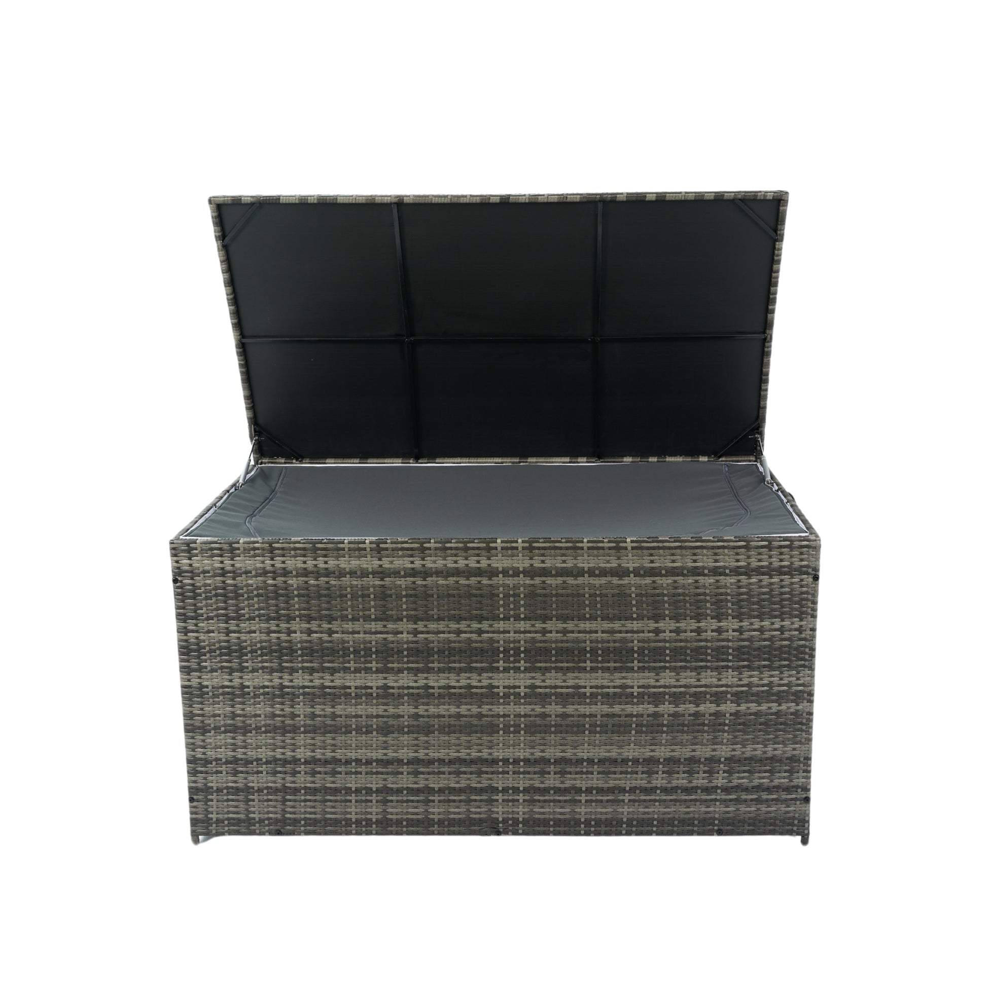 Outdoor Storage Box, 200 Gallon Wicker Patio Deck Boxes With Lid, Outdoor Cushion Storage For Kids Toys, Pillows, Towel No Sectional Grey Mildew Resistant Frame Mildew Resistant Cushion Garden & Outdoor American Traditional Pe Rattan Iron Waterproof