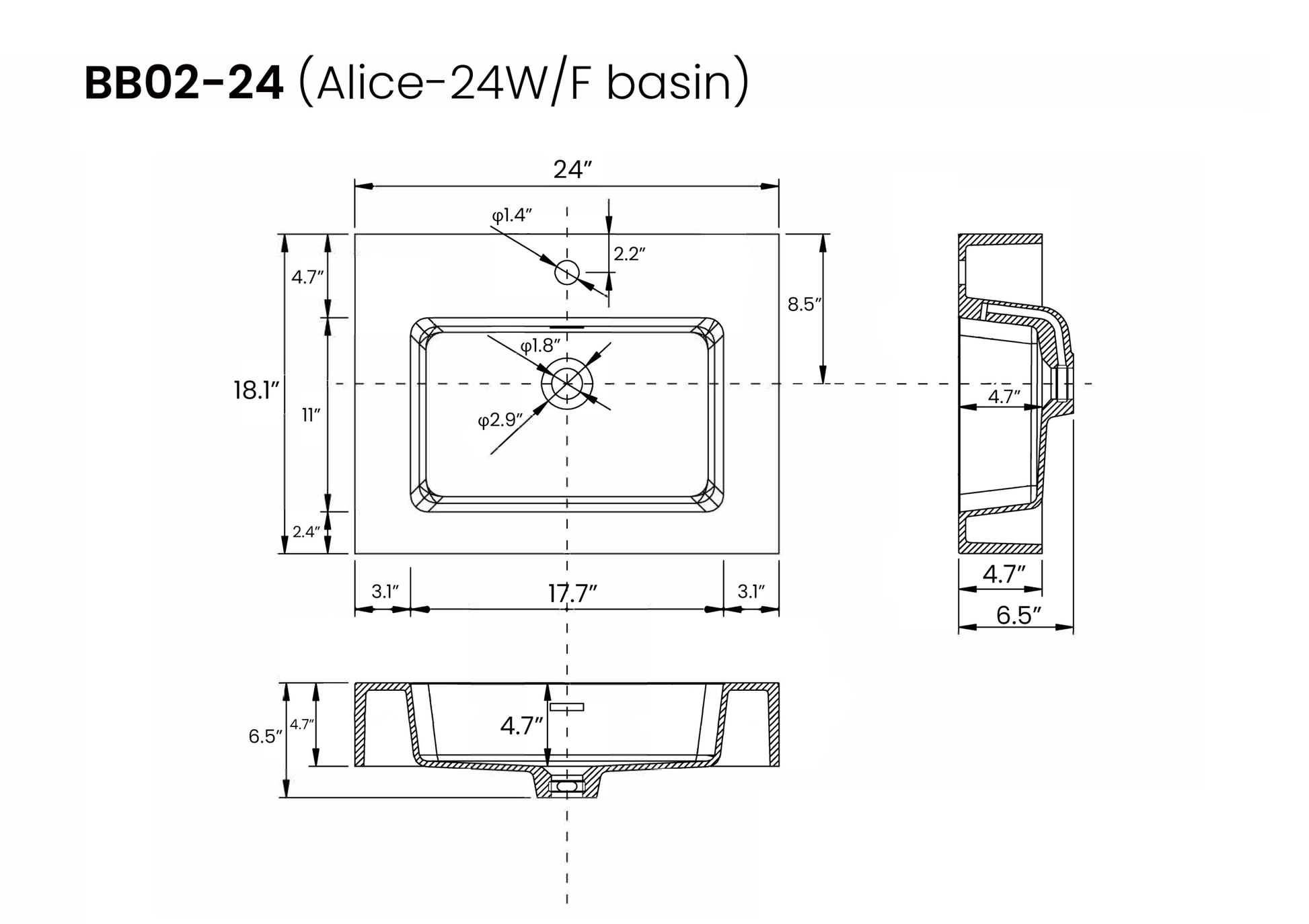 U062 Alice60W 201 Alice 60" White Bathroom Vanity With Double Sinks And Open Shelf, Modern Wall Mounted Floating Bathroom Vanity, One Piece Sink Basin Without Drain And Faucet White Bathroom Modern Mdf Mdf