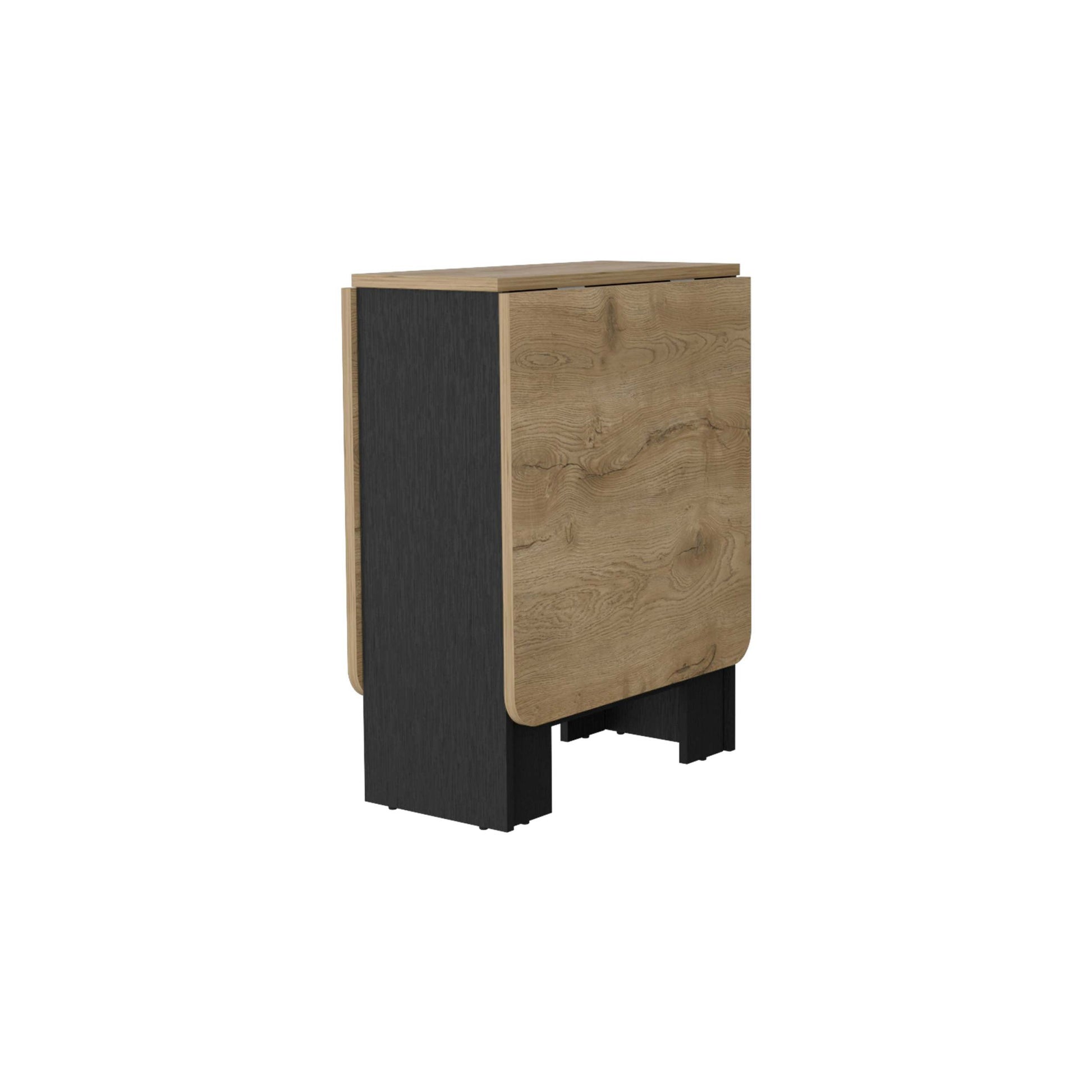 Cole Black And Macadamia Folding Dining Table Black Brown Folding Dining Room Rectangular Kitchen & Dining Tables Rectangular Wood