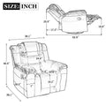 Home Theater Recliner Set Manual Recliner Chair With Wide Armrest, Two Built In Cup Holders For Living Room,Bedroom, Grey Grey Foam Pu