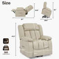 Lift Recliner Chair, Electric Power Recliner Chair For Elderly With Eight Points Massage And Heating, Beige Beige Faux Leather Power Remote Wood Primary Living Space Soft American Traditional Metal & Wood