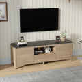 58 Inches Modern Tv Stand With Led Lights Entertainment Center Tv Cabinet With Storage For Up To 80 Inch For Gaming Living Room Bedroom Natural Wood Wash Particle Board