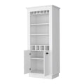 White 4 Built In Wine Rack Bar Cabinet 3 4 Shelves White White Primary Living Space Shelves Included Wood