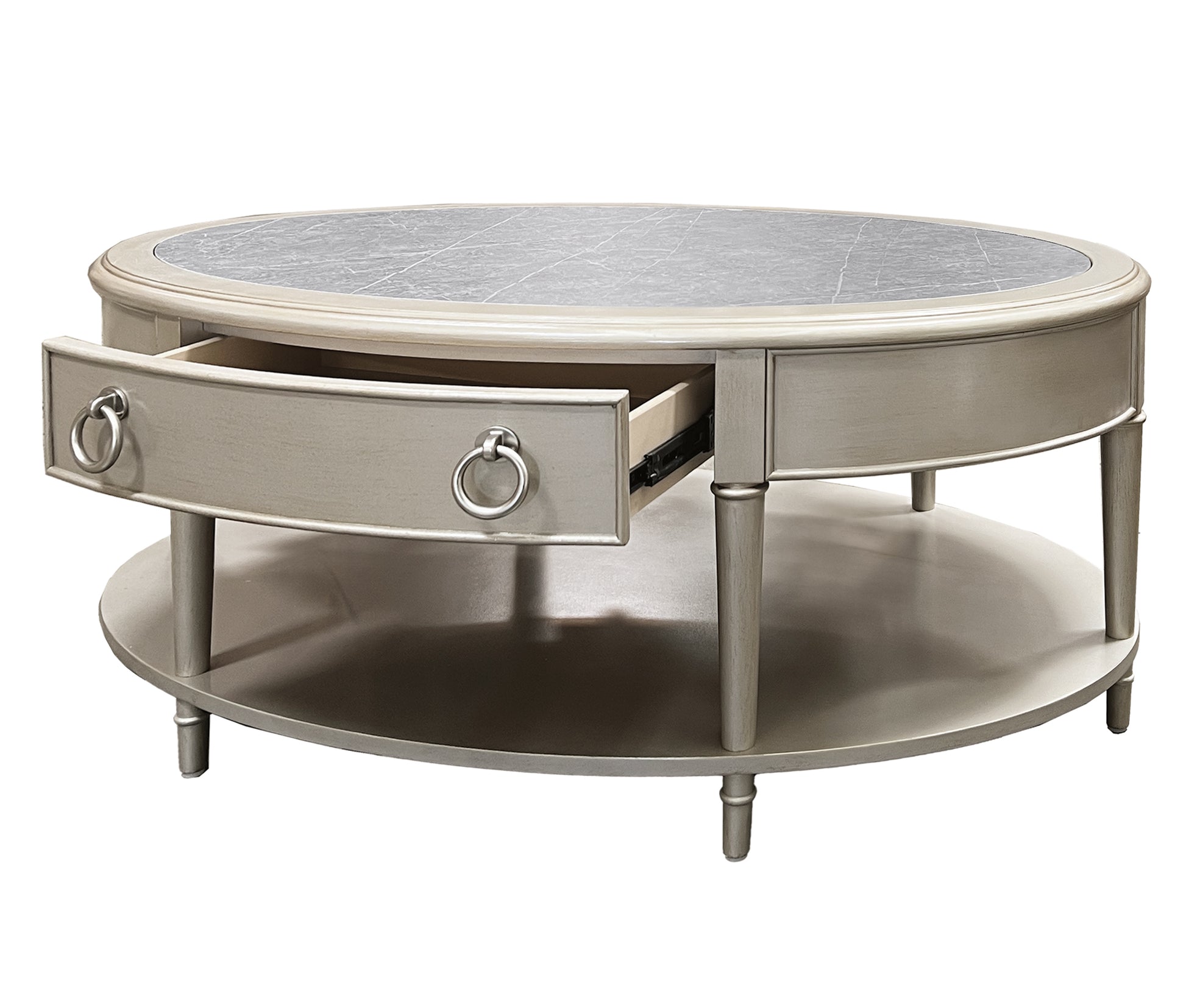 Kasa Coffee Tablesintered Stone & Champagne Finish Lv01502 Champagne Wood