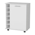 White 6 Bottle Rack Bar Cart White White Primary Living Space Rectangular Kitchen Carts Wood Small Less Than 40In