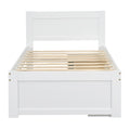 Twin Size Platform Bed With Drawer And Two Shelves, White Twin Antique White Mdf Lvl