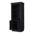 Tyler Black 4 Built In Wine Rack Bar Cabinet 3 4 Shelves Black Primary Living Space Shelves Included Wood