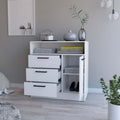 White Open Storage Shelf 3 Drawer Dresser White White Bedroom Wood