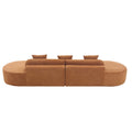 Arrived Modern Curved Combination Sofa, Terrycloth Fabric Sofa, Minimalist Sofa In Living Room, Apartment, No Assembly Required, Three Pillows,Browm Brown Primary Living Space Medium Soft Polyester 4 Seat