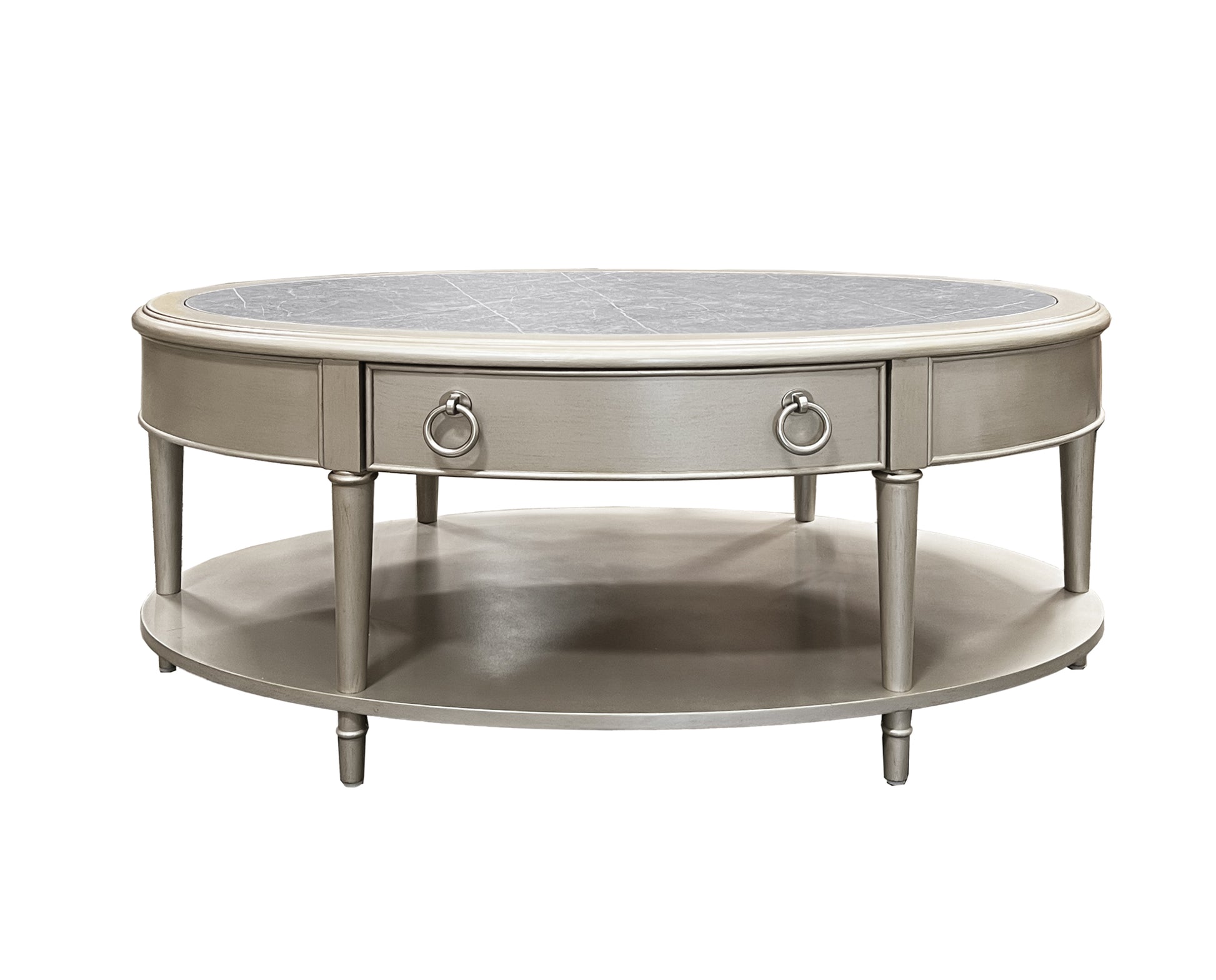 Kasa Coffee Tablesintered Stone & Champagne Finish Lv01502 Champagne Wood
