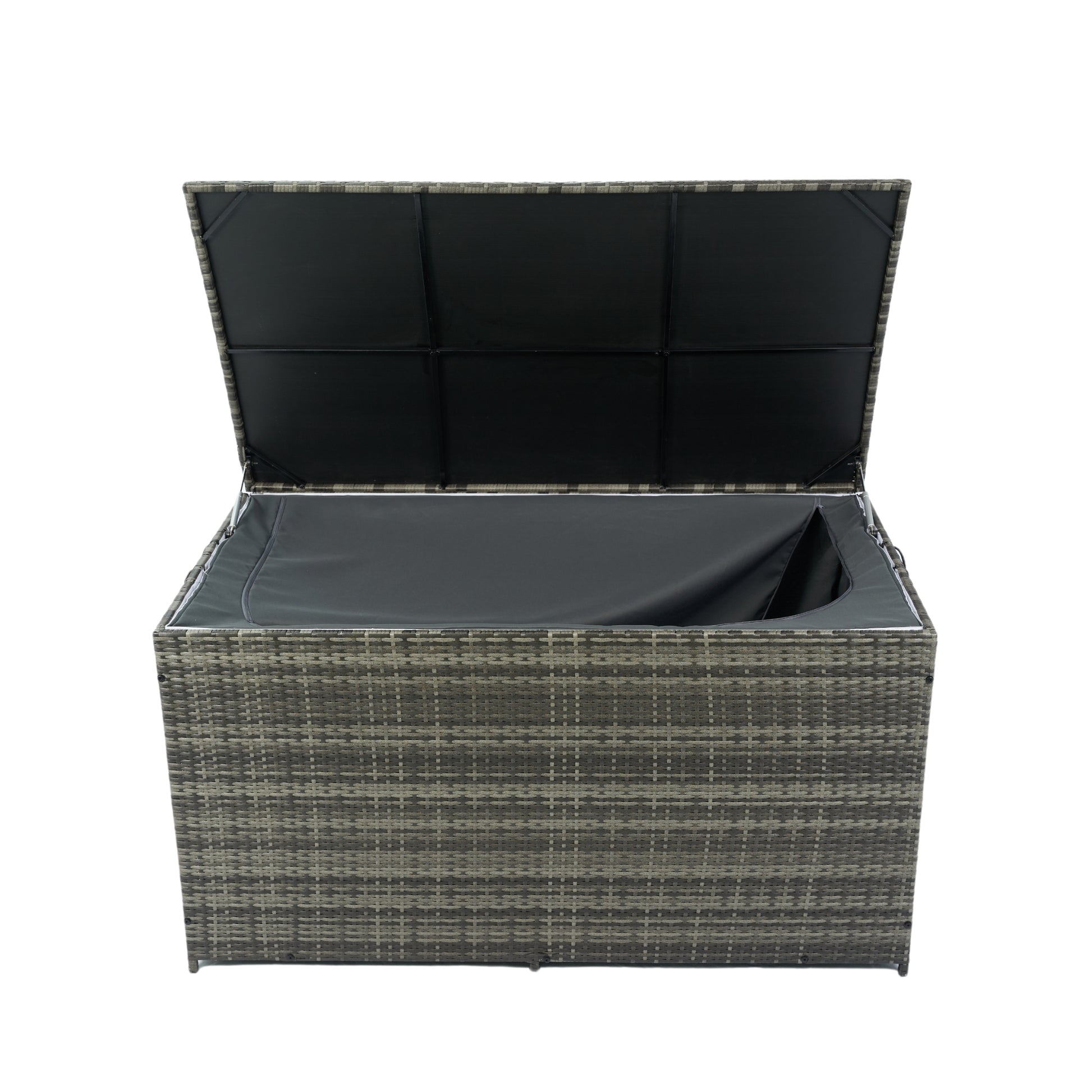 Outdoor Storage Box, 200 Gallon Wicker Patio Deck Boxes With Lid, Outdoor Cushion Storage For Kids Toys, Pillows, Towel No Sectional Grey Mildew Resistant Frame Mildew Resistant Cushion Garden & Outdoor American Traditional Pe Rattan Iron Waterproof
