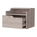 Light Gray Dual Shelf Display Nightstand Light Gray Gray 1 Drawer Floating Easy Assembly Wood