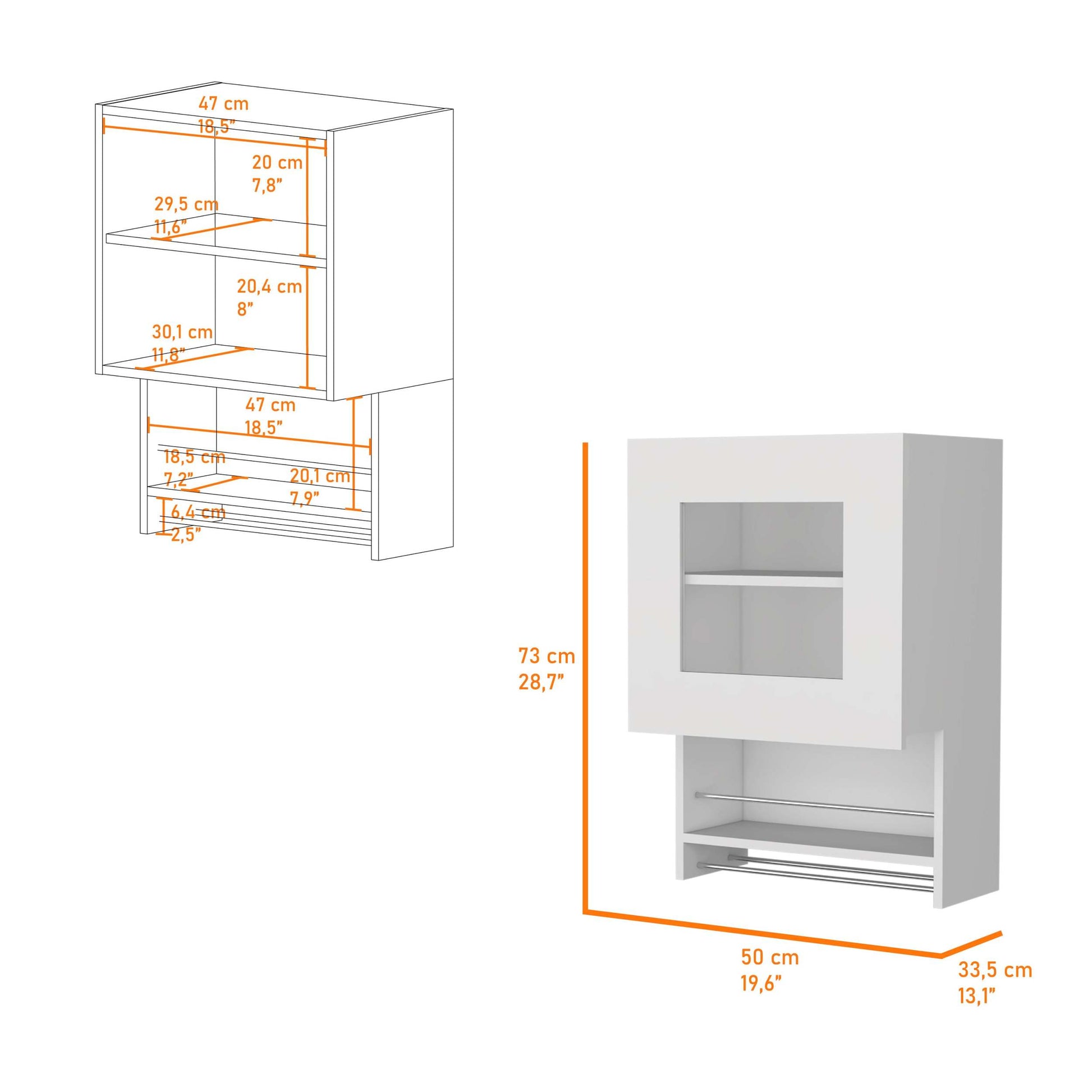 Nolan White Spice And Towel Rack Kitchen Wall Cabinet White Wood