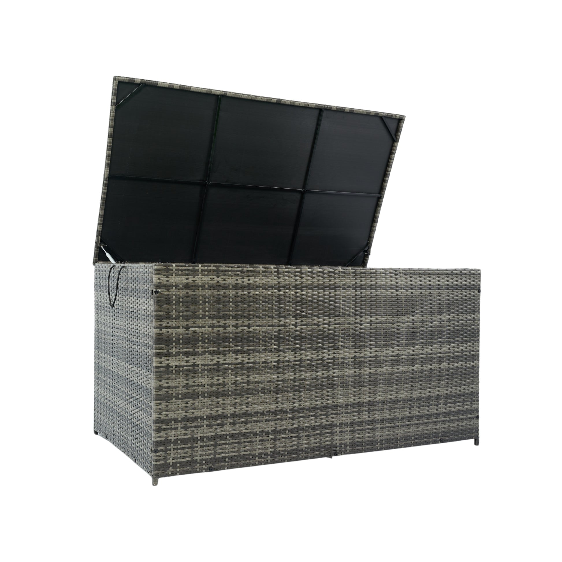 Outdoor Storage Box, 200 Gallon Wicker Patio Deck Boxes With Lid, Outdoor Cushion Storage For Kids Toys, Pillows, Towel No Sectional Grey Mildew Resistant Frame Mildew Resistant Cushion Garden & Outdoor American Traditional Pe Rattan Iron Waterproof
