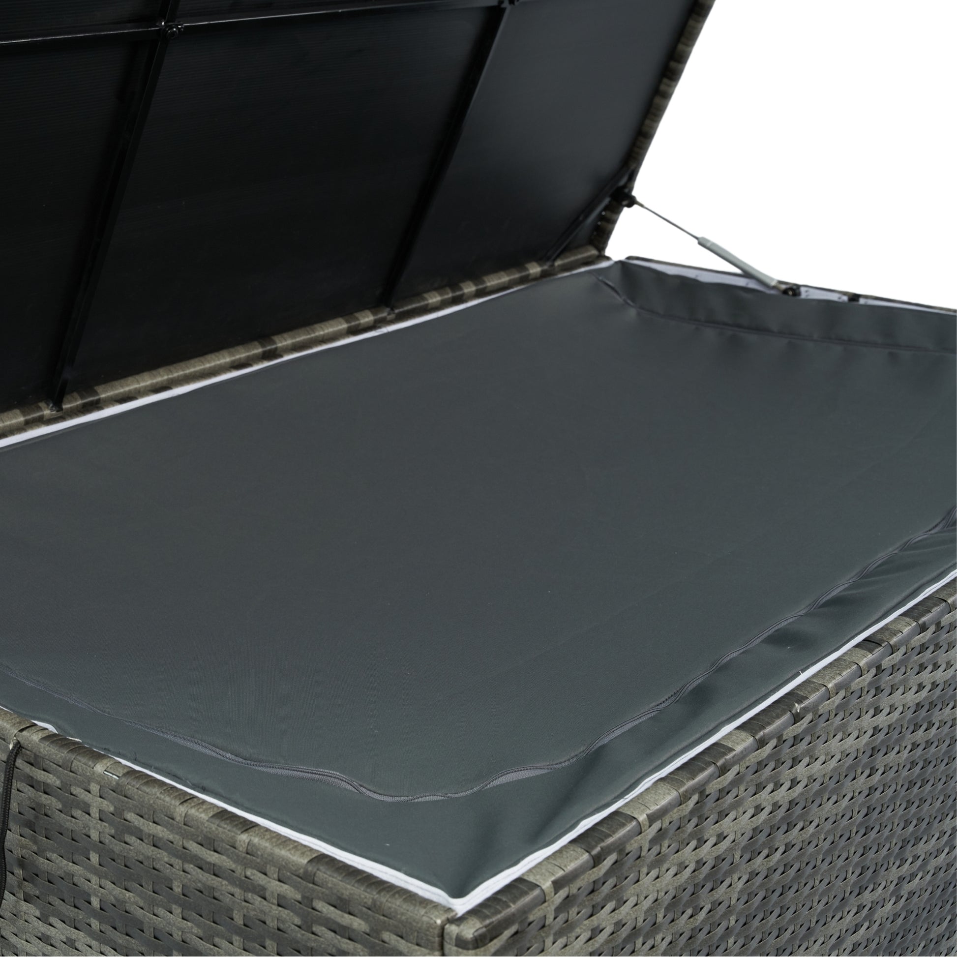 Outdoor Storage Box, 200 Gallon Wicker Patio Deck Boxes With Lid, Outdoor Cushion Storage For Kids Toys, Pillows, Towel No Sectional Grey Mildew Resistant Frame Mildew Resistant Cushion Garden & Outdoor American Traditional Pe Rattan Iron Waterproof
