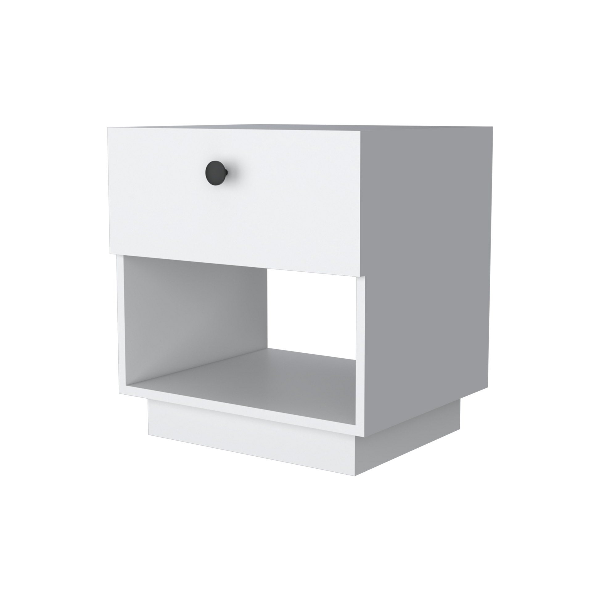 White 1 Drawer Nightstand White White 1 Drawer Bedroom Open Storage Storage White Wood
