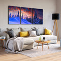 3 Panels Framed Winter Forest Canvas Wall Art Decor,3 Pieces Mordern Canvas Decoration Painting For Office,Dining Room,Living Room, Bedroom Decor Ready To Hang 1218In Thickness 1.5Inch Rectangle Framed Multicolor Oversized 41In Canvas Nature Scenes