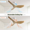 52 Inch Indoor Ceiling Fan No Light With 6 Speed Remote Control 3 Abs Blade Reversible Dc Motor For Home White Abs