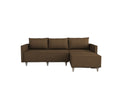 Aybuke Sectional, Brown Brown Foam Solid Wood 5 Seat