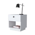 White 1 Drawer Nightstand White White 1 Drawer Bedroom Open Storage Storage White Wood