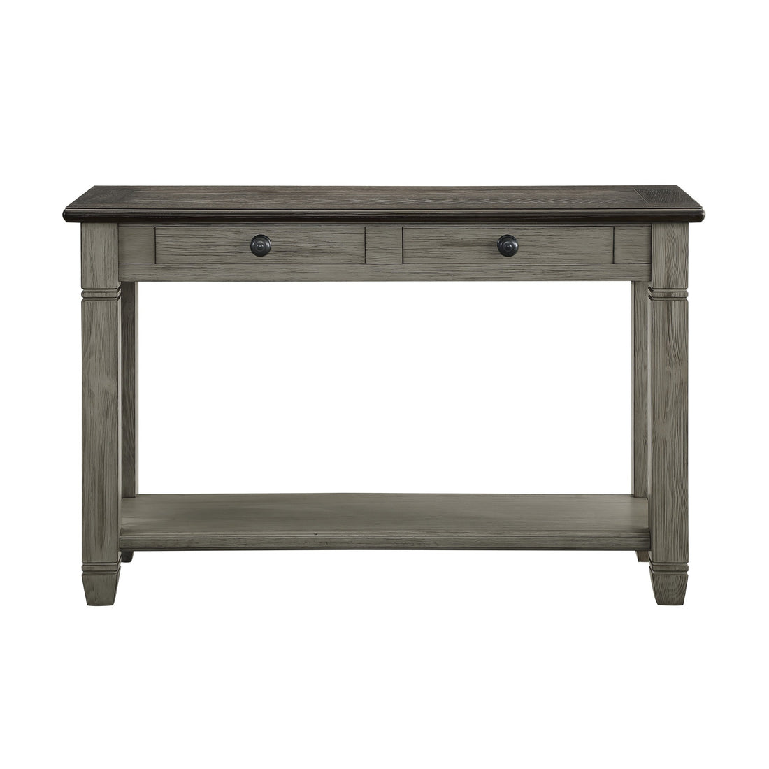 Coffee And Antique Gray Finish 1Pc Sofa Table With 2 Drawers Bottom Shelf Wooden Living Room Furniture Antique Gray Primary Living Space Casual,Contemporary Drawers Rectangular Console Tables Wood