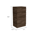 Depot E Shop Diamond Dresser, Jewelry Box, Mirror, Single Door Cabinet, Two Drawers, Dark Walnut Brown Particle Board Particle Board