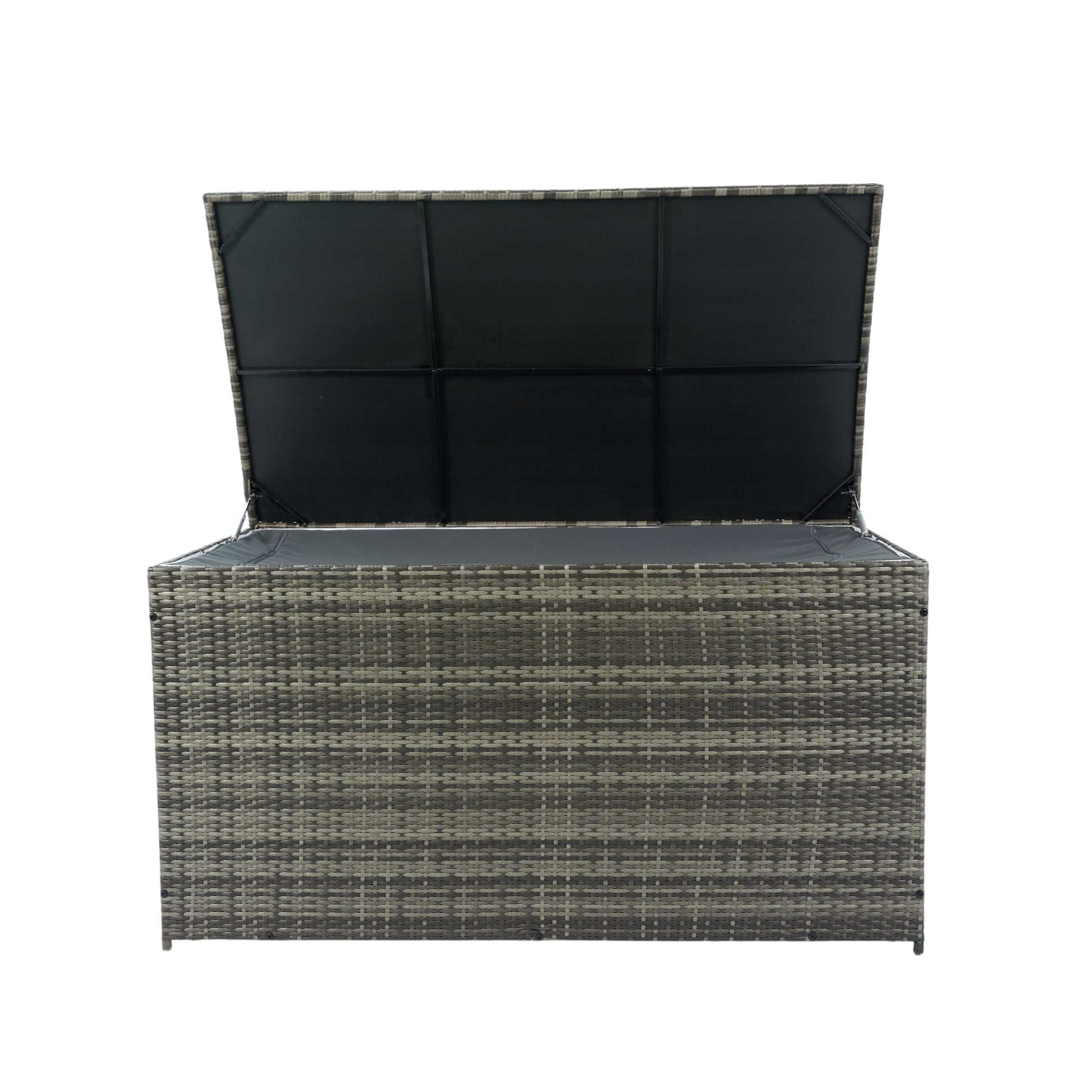 Outdoor Storage Box, 200 Gallon Wicker Patio Deck Boxes With Lid, Outdoor Cushion Storage For Kids Toys, Pillows, Towel No Sectional Grey Mildew Resistant Frame Mildew Resistant Cushion Garden & Outdoor American Traditional Pe Rattan Iron Waterproof