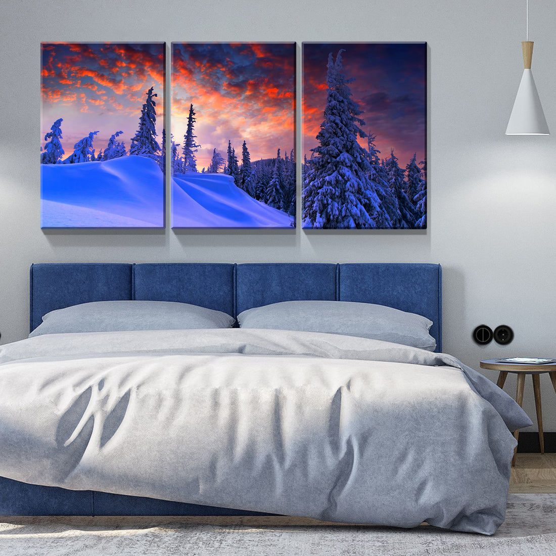 3 Panels Framed Winter Forest Canvas Wall Art Decor,3 Pieces Mordern Canvas Decoration Painting For Office,Dining Room,Living Room, Bedroom Decor Ready To Hang 2030In Thickness 1.5Inch Rectangle Framed Multicolor Oversized 41In Canvas Nature Scenes