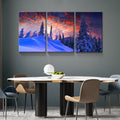 3 Panels Framed Winter Forest Canvas Wall Art Decor,3 Pieces Mordern Canvas Decoration Painting For Office,Dining Room,Living Room, Bedroom Decor Ready To Hang Rectangle Framed Multicolor Oversized 41In Canvas Nature Scenes