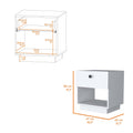 White 1 Drawer Nightstand White White 1 Drawer Bedroom Open Storage Storage White Wood