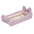 Cartoon Twin Size Platform Bed With Trundle, Pink Twin Pink Blue Mdf Lvl