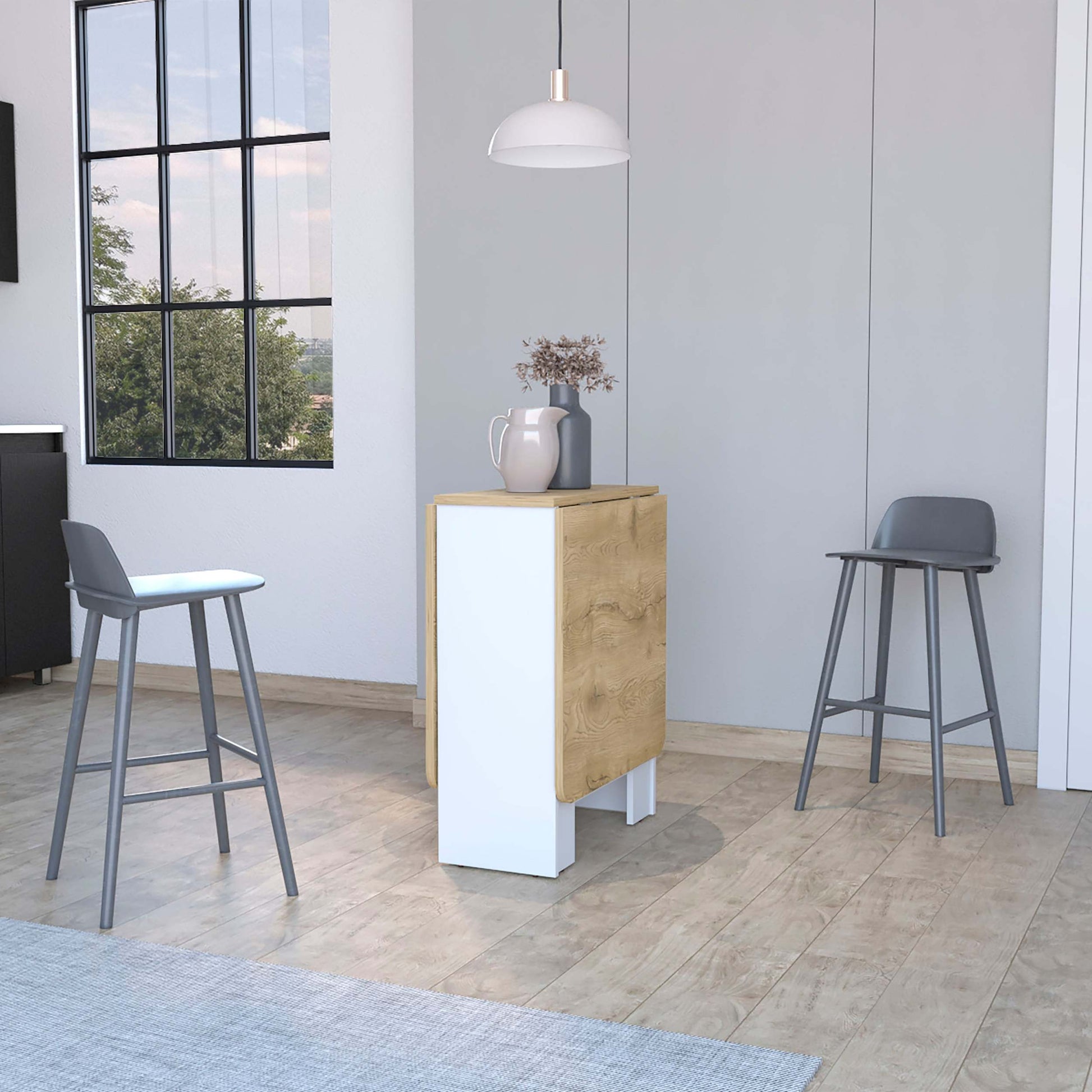 Cole White And Macadamia Folding Dining Table Brown White Folding Dining Room Rectangular Kitchen & Dining Tables Rectangular Wood