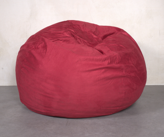 5 Foot Comfortable High Density Shredded Foam Bean Bag Chair For Kids And Adults, With Removable Microsuede Cover, Ideal Reading And Bedroom Floor Lounge, Chinese Red Red Microfiber