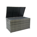 Outdoor Storage Box, 200 Gallon Wicker Patio Deck Boxes With Lid, Outdoor Cushion Storage For Kids Toys, Pillows, Towel No Sectional Grey Mildew Resistant Frame Mildew Resistant Cushion Garden & Outdoor American Traditional Pe Rattan Iron Waterproof