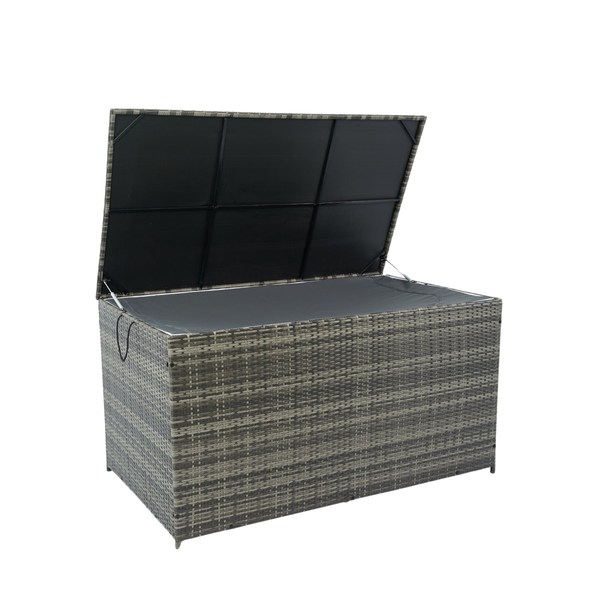 Outdoor Storage Box, 200 Gallon Wicker Patio Deck Boxes With Lid, Outdoor Cushion Storage For Kids Toys, Pillows, Towel No Sectional Grey Mildew Resistant Frame Mildew Resistant Cushion Garden & Outdoor American Traditional Pe Rattan Iron Waterproof