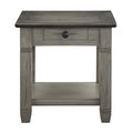 Coffee And Antique Gray Finish 1Pc End Table With Drawer Bottom Shelf Wooden Living Room Furniture Side Table Antique Gray Primary Living Space Casual,Contemporary Drawers Coffee & End Tables Wood