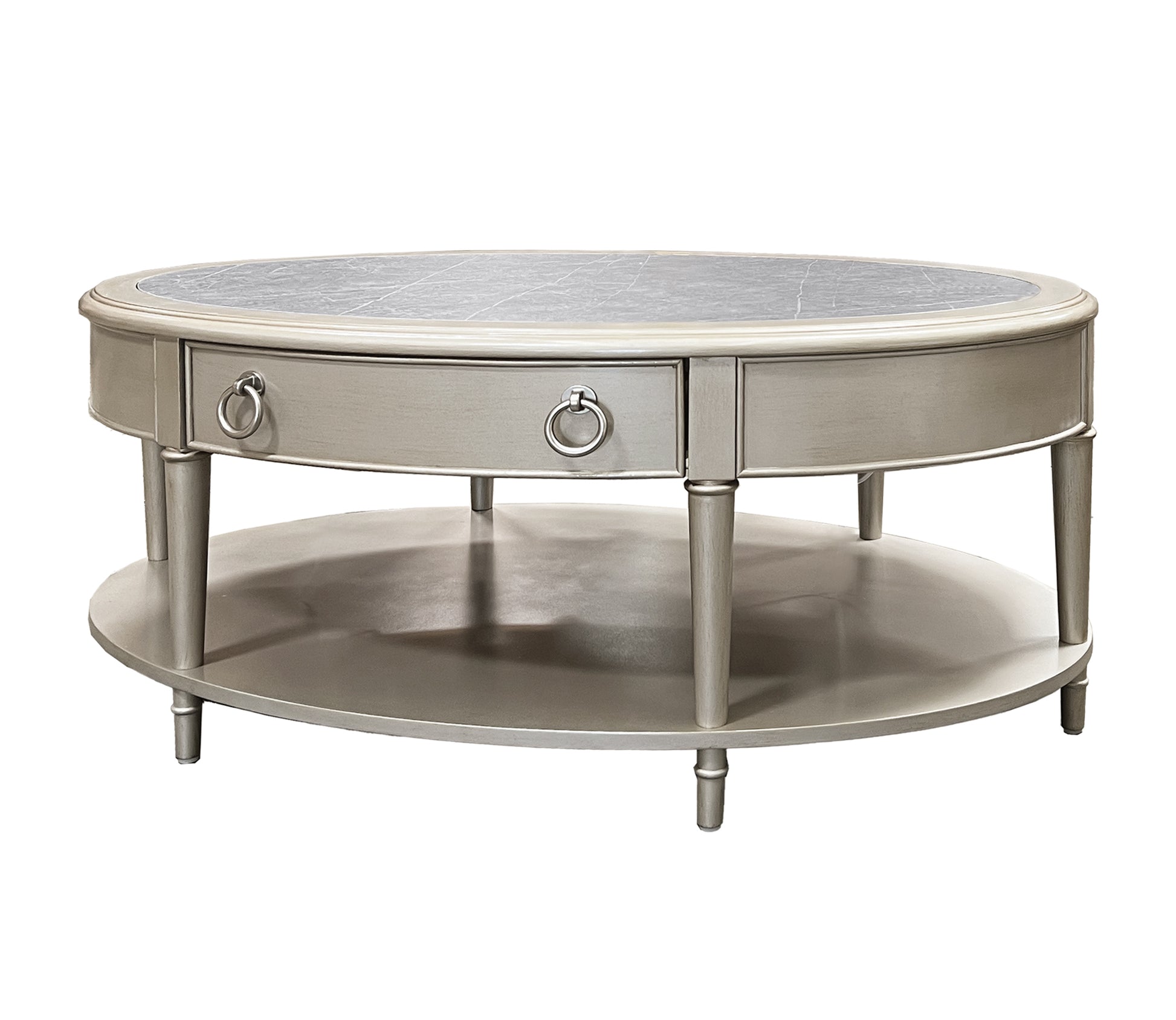 Kasa Coffee Tablesintered Stone & Champagne Finish Lv01502 Champagne Wood