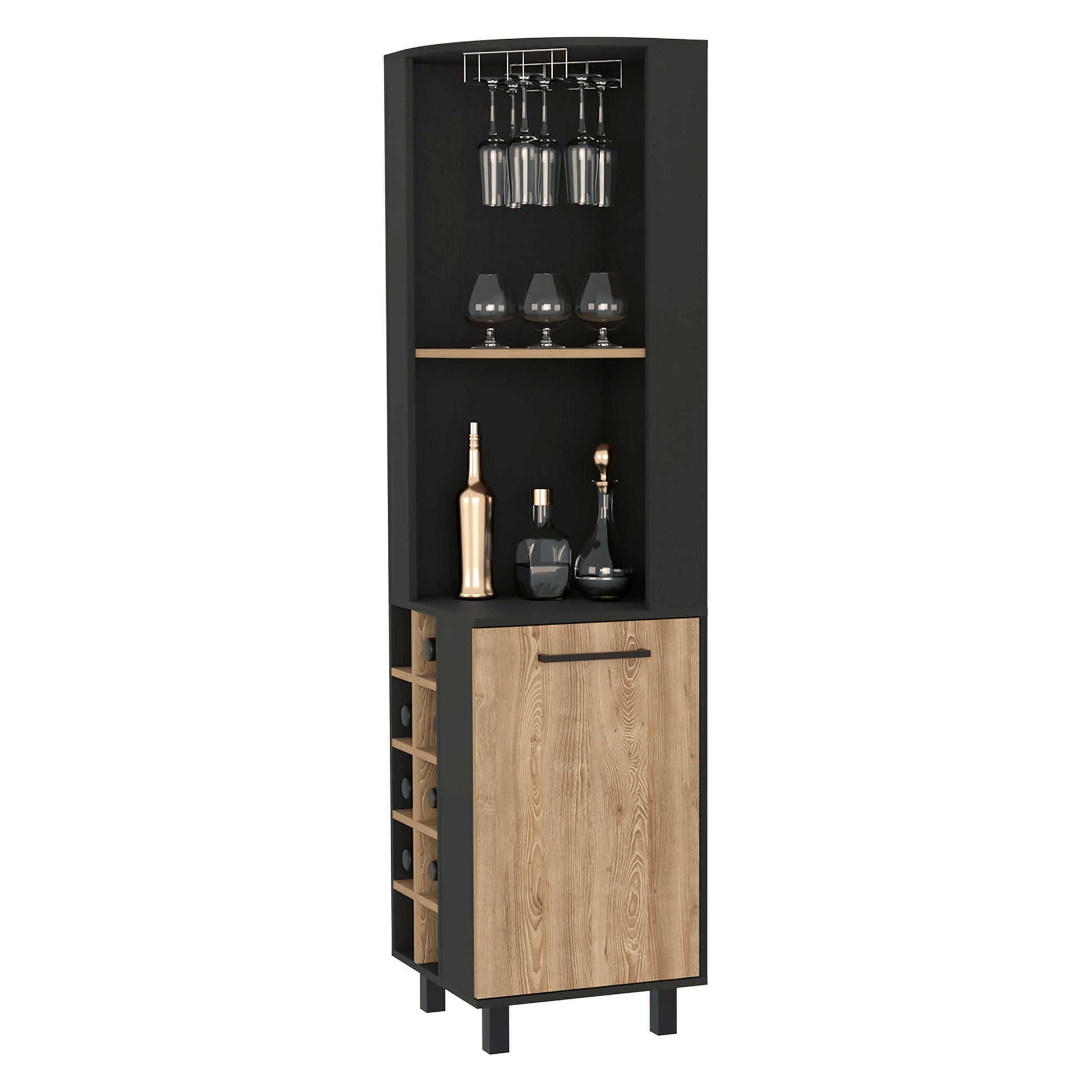 Leah Corner Bar Cabinet Multicolor Primary Living Space Modern Particle Board Engineered Wood