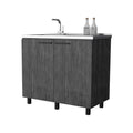Smokey Oak Utility Sink And Cabinet Gray Kitchen Wood