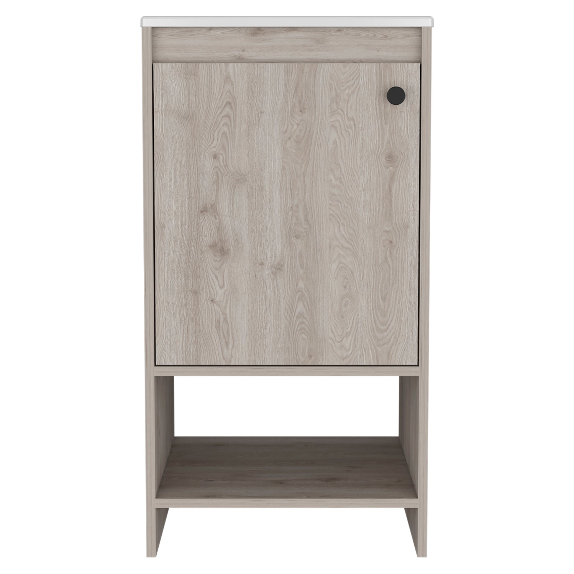 Jane Bathroom Vanity, Single Door Cabinet, Two Shelves Light Gray Gray Bathroom Modern Particle Board Particle Board