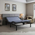 Bt2000 Full Adjustable Bed Full Blue Gray Upholstered