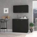 Zurich Cabinet Set, Two Shelves Black Black Particle Board