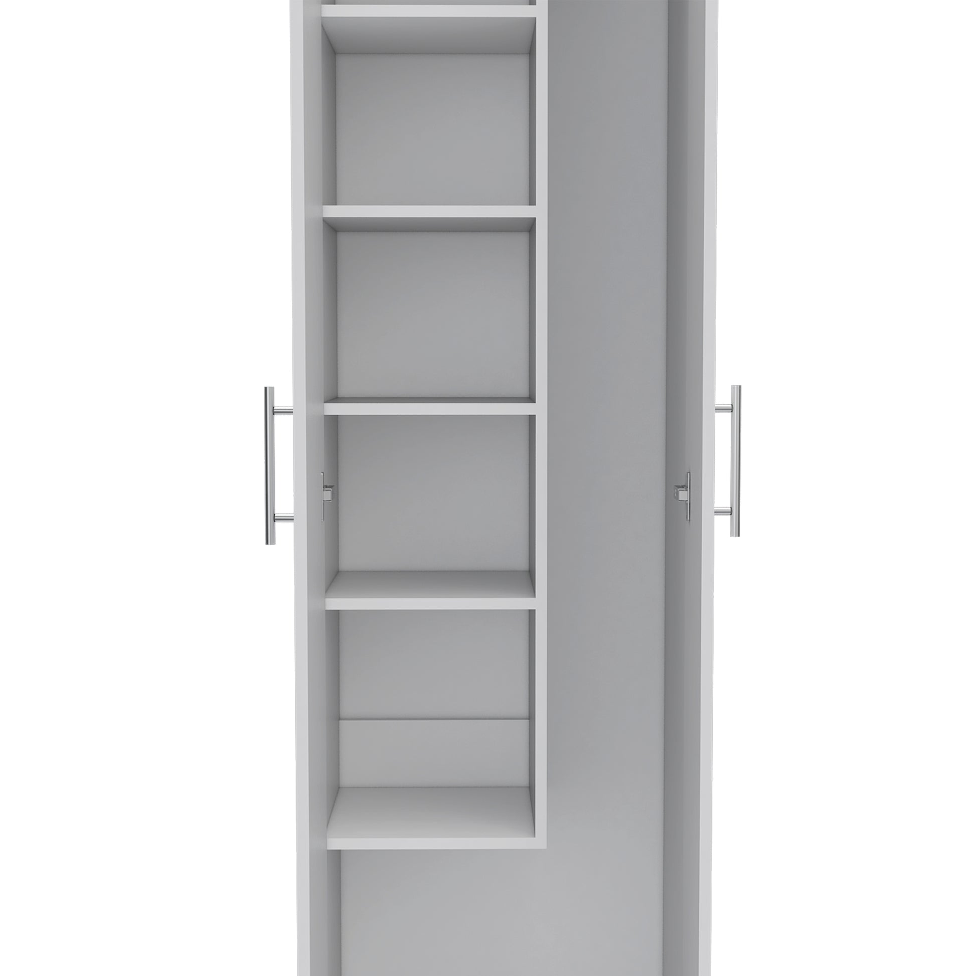 Norway Broom Closet Pantry White Primary Living Space Modern Particle Board Engineered Wood