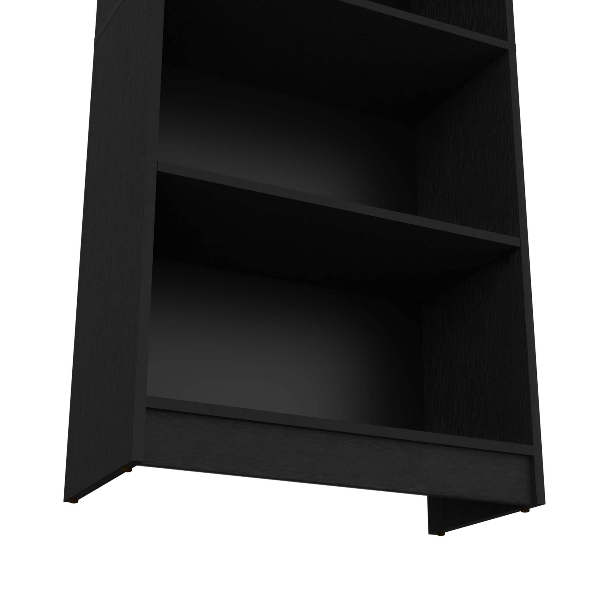 Black 5 Shelf Bookcase 5 Black Standard Horizontal Primary Living Space Closed Back Wood Wood